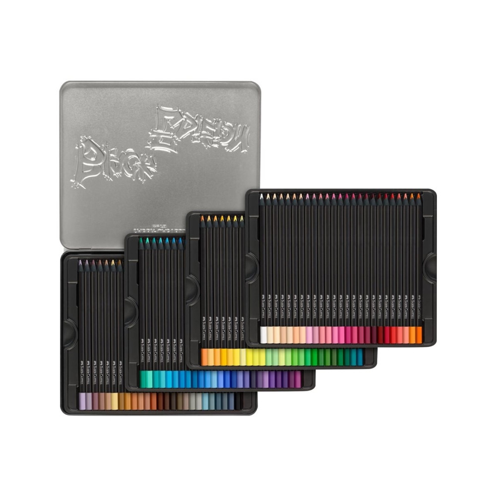 Produktbild för Faber-Castell Black Edition - färgpenna - super mjuk - olika klara färger (paket om 100)