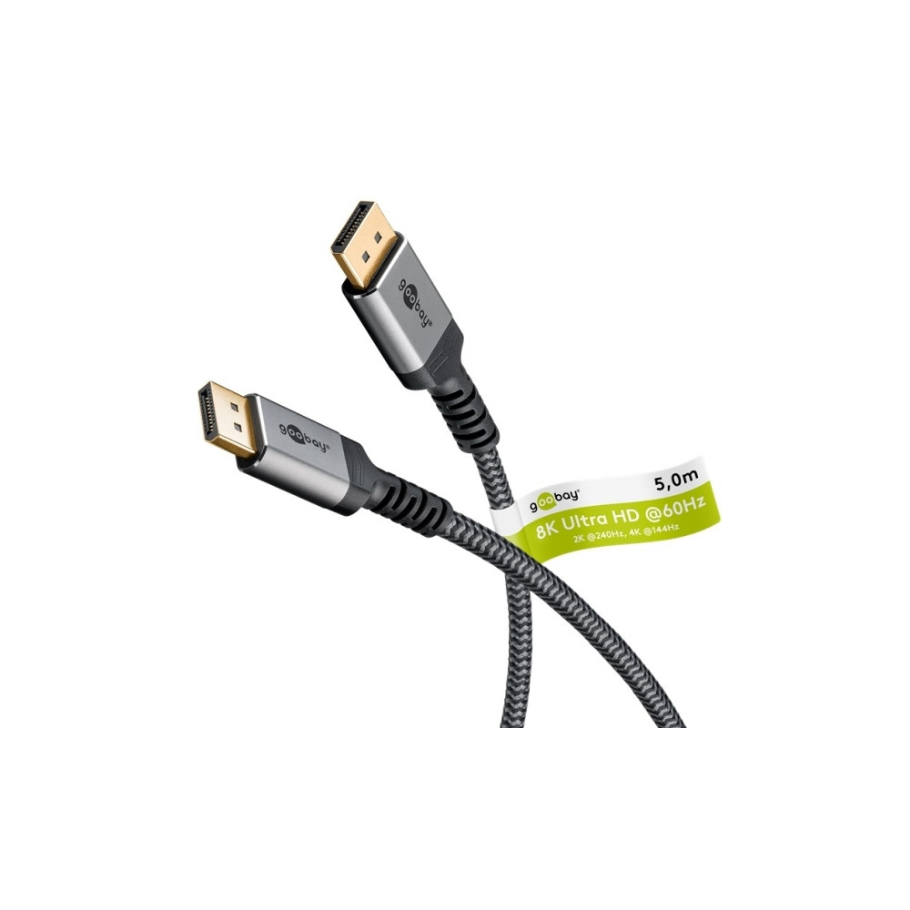 Produktbild för Goobay 65267, 5 m, DisplayPort, DisplayPort, Hankoppling, Ha...