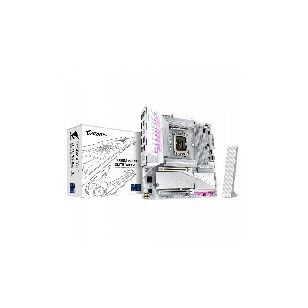 Produktbild för AORUS B860M ELITE WIFI6E ICE - moderkort - micro ATX - LGA1851-uttag - AMD B850