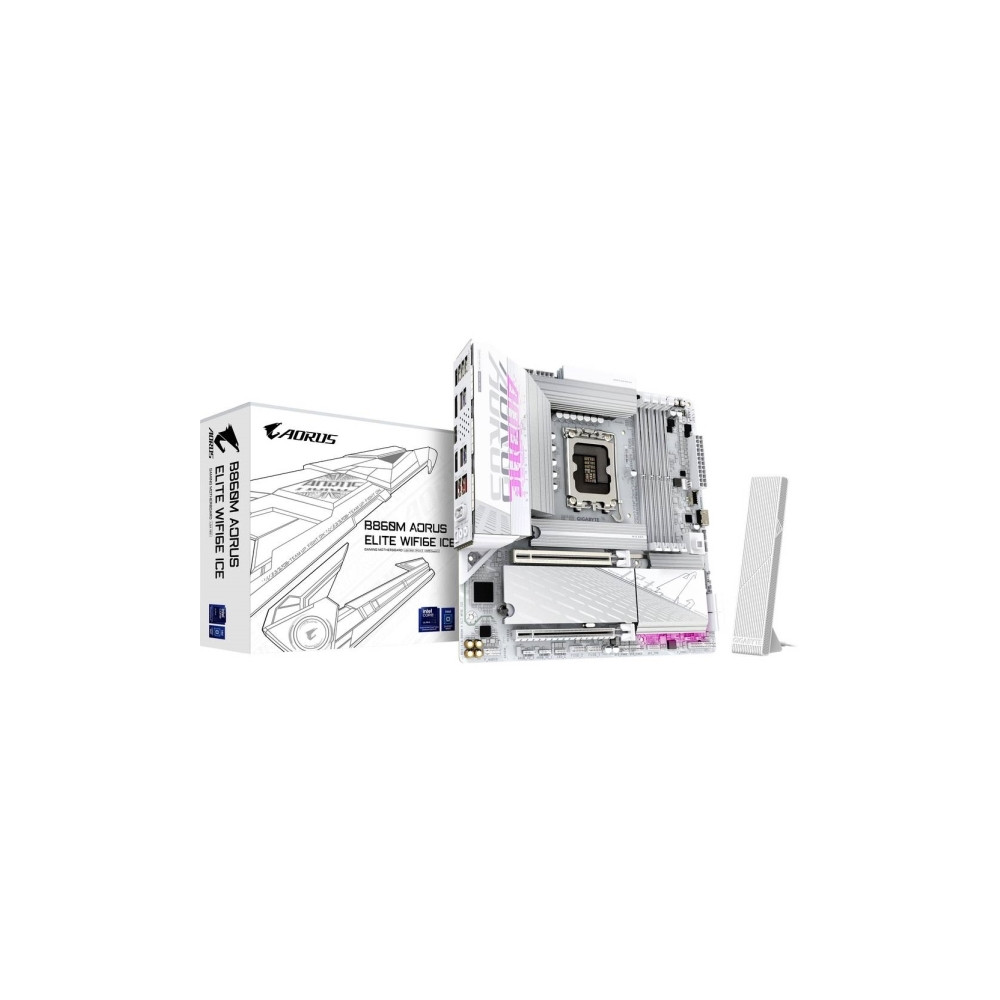 Produktbild för AORUS B860M ELITE WIFI6E ICE - moderkort - micro ATX - LGA1851-uttag - AMD B850