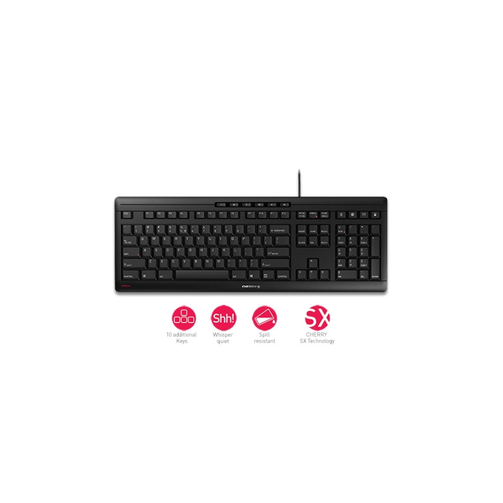 Produktbild för CHERRY STREAM KEYBOARD - tangentbord - belgisk - svart Inmatningsenhet