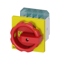 Produktbild för Nödströmbrytare 4-polig 16A7,5KW rött och gult handtag 3LD20...
