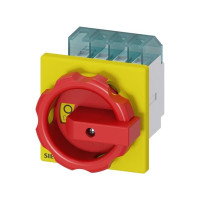 Produktbild för Nödströmbrytare 4-polig 16A7,5KW rött och gult handtag 3LD20...