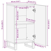 Produktbild för Sideboard med lagring Brun 40 x 33 x 75 cm Massivt mangoträ