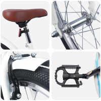 Produktbild för Barncykel 20 Tum för 6-11 år gamla Vit