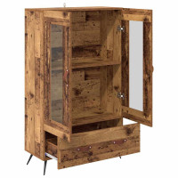 Produktbild för Skåp Gammalt trä 69,5 x 31 x 115 cm Konstruerat trä och glas