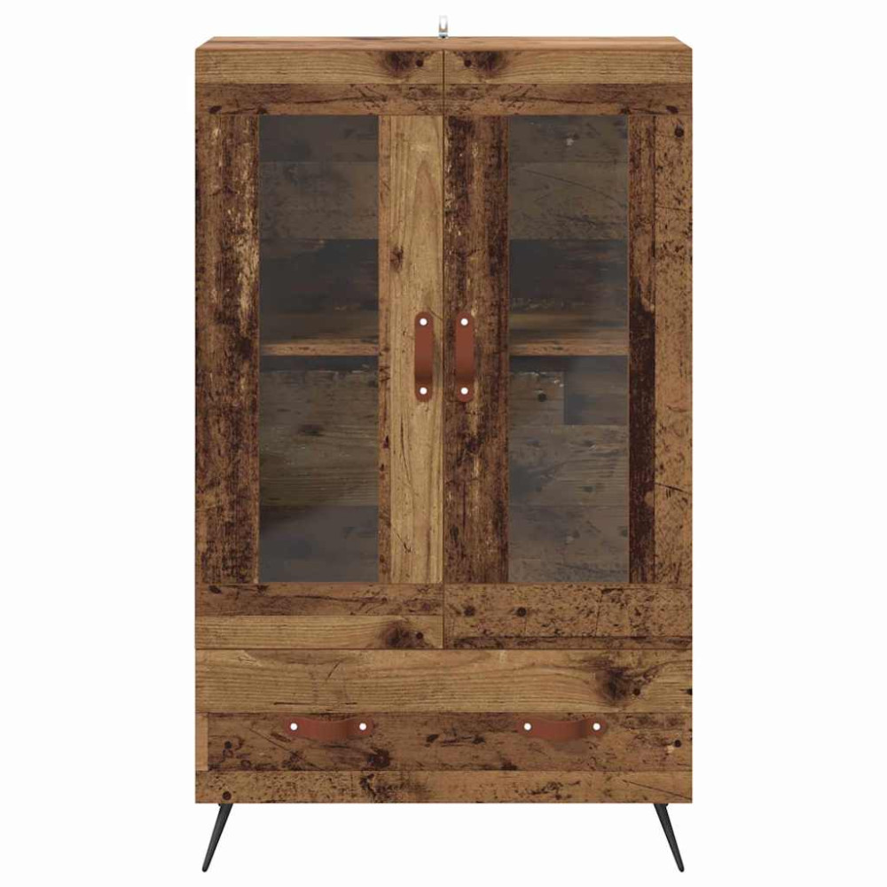 Produktbild för Skåp Gammalt trä 69,5 x 31 x 115 cm Konstruerat trä och glas