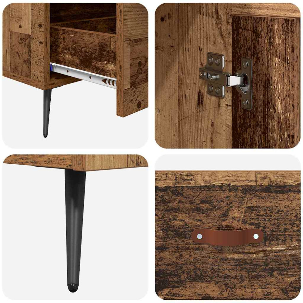 Produktbild för Skåp Gammalt trä 69,5 x 31 x 115 cm Konstruerat trä och glas