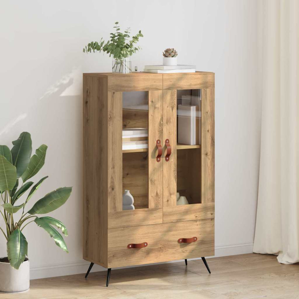 Produktbild för Skåp Artisan Ek 69,5 x 31 x 115 cm Konstruerat trä och glas