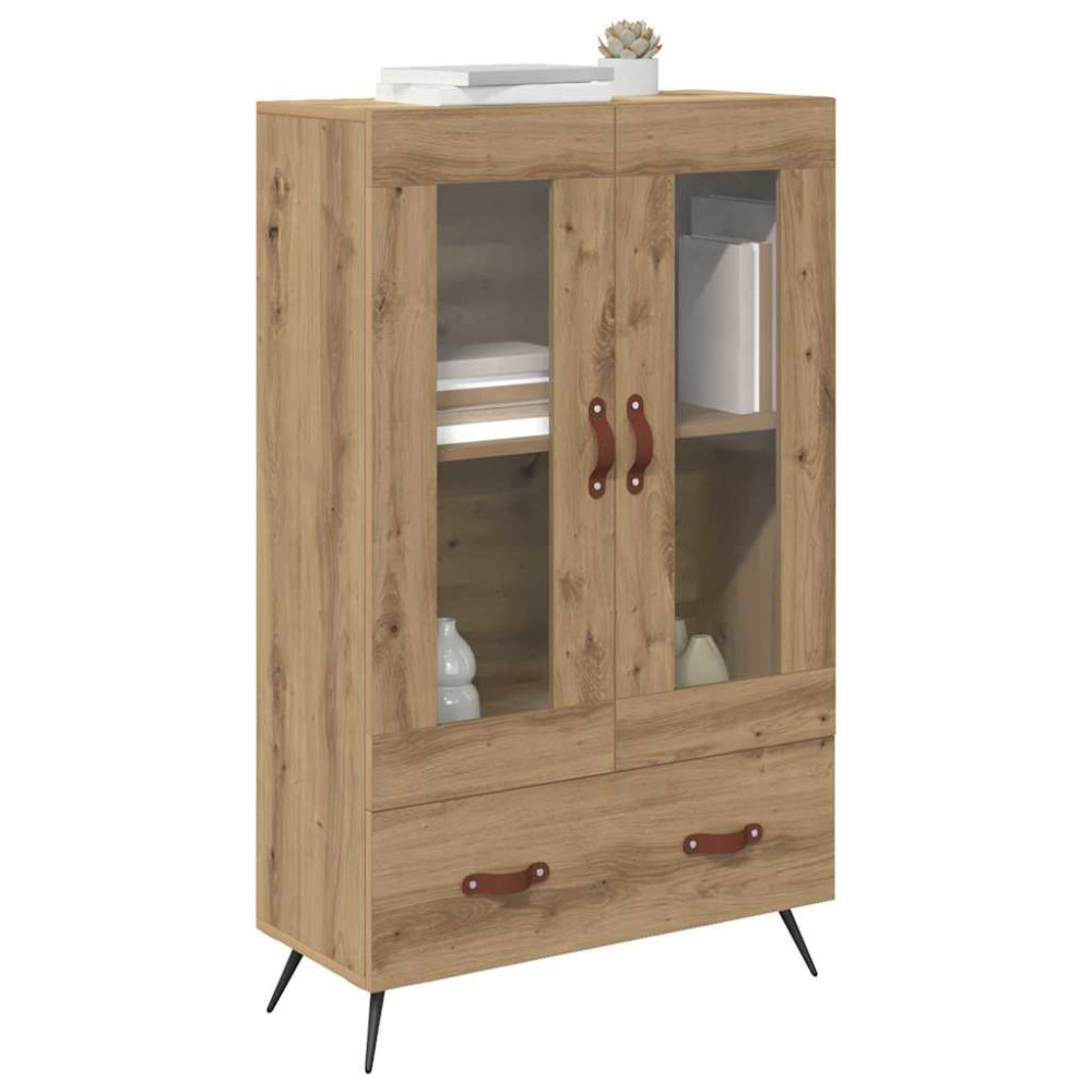 Produktbild för Skåp Artisan Ek 69,5 x 31 x 115 cm Konstruerat trä och glas