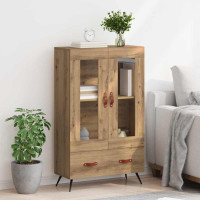 Produktbild för Skåp Artisan Ek 69,5 x 31 x 115 cm Konstruerat trä och glas