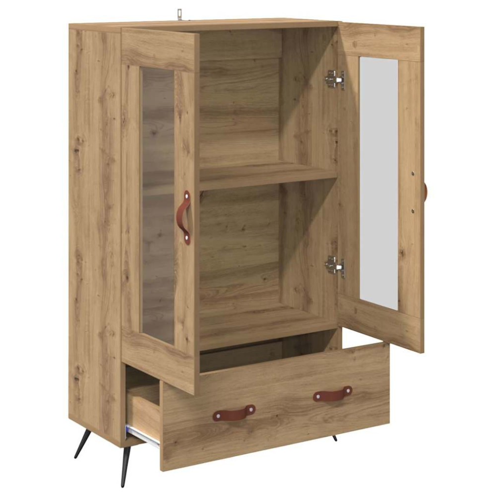 Produktbild för Skåp Artisan Ek 69,5 x 31 x 115 cm Konstruerat trä och glas