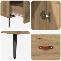 Produktbild för Skåp Artisan Ek 69,5 x 31 x 115 cm Konstruerat trä och glas