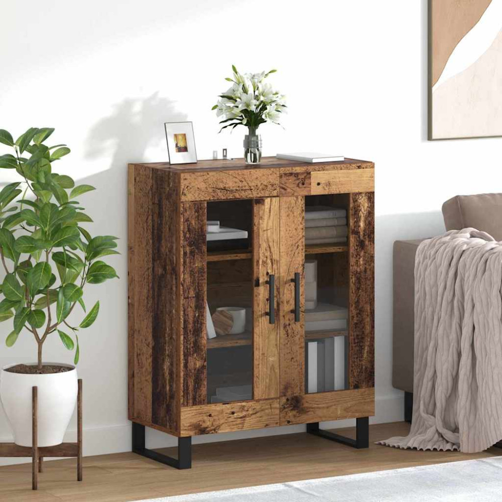 Produktbild för Sideboard Gammalt trä 69,5 x 34 x 90 cm Konstruerat trä