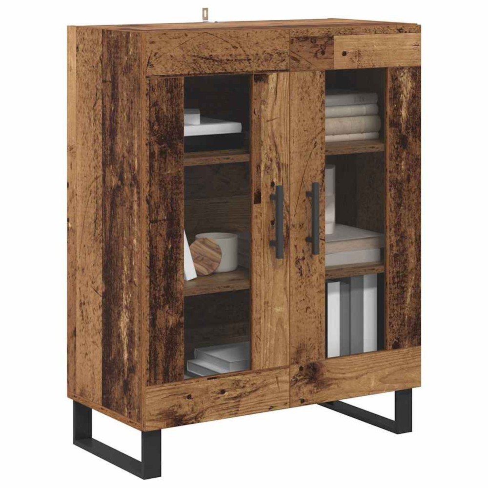Produktbild för Sideboard Gammalt trä 69,5 x 34 x 90 cm Konstruerat trä