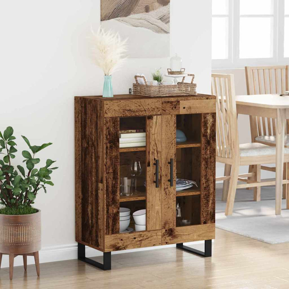 Produktbild för Sideboard Gammalt trä 69,5 x 34 x 90 cm Konstruerat trä