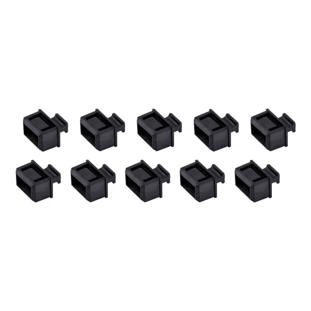 Produktbild för StarTech.com 10 Pack SFP Dust Cover for Open SFP/SFP+ Slot, SFP Plug, Fiber Optic Dust Caps, SFP Port Anti-Dust Cover, Network Switch Port Protector, Durable TPE Material with Pull Tab - SFP Port Dust Covers (SFPCAP10) - dammskydd