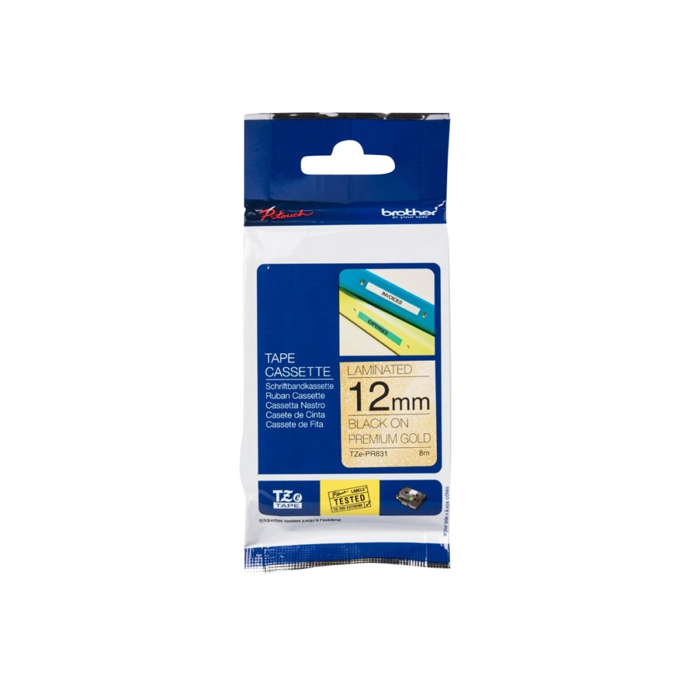 Produktbild för Brother TZe-PR831 - bandlaminat - 1 kassett(er) - Rulle (1,2 cm x 8 m)