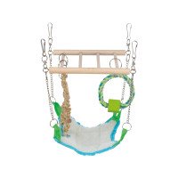 Produktbild för TRIXIE 6298, Bridge/Hammock, Hamster, Brun, Grön, Vit, Fuskp...