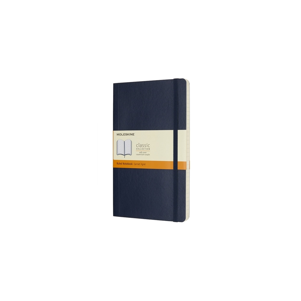 Produktbild för Moleskine Classic Notebook Large, linjeret, soft cover Sapph...