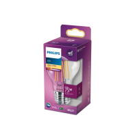 Produktbild för Philips - LED-glödlampa - form: A60 - klar finish - E27 - 8.5 W - varmt vitt ljus - 2700 K