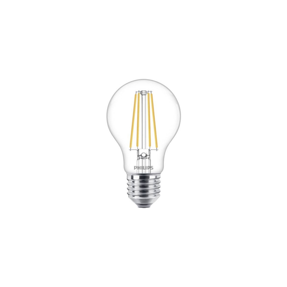Produktbild för Philips - LED-glödlampa - form: A60 - klar finish - E27 - 8.5 W - varmt vitt ljus - 2700 K