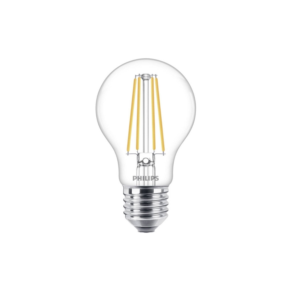 Produktbild för Philips - LED-glödlampa - form: A60 - klar finish - E27 - 8.5 W - varmt vitt ljus - 2700 K
