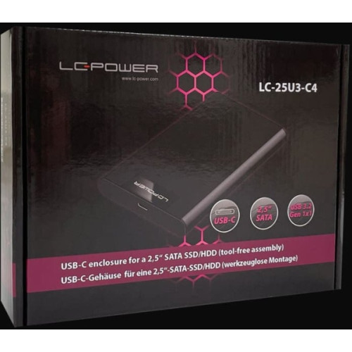 LC Power LC-Power LC-25U3-C4, HDD- / SSD kabinett, 2.5", SATA, Serial...