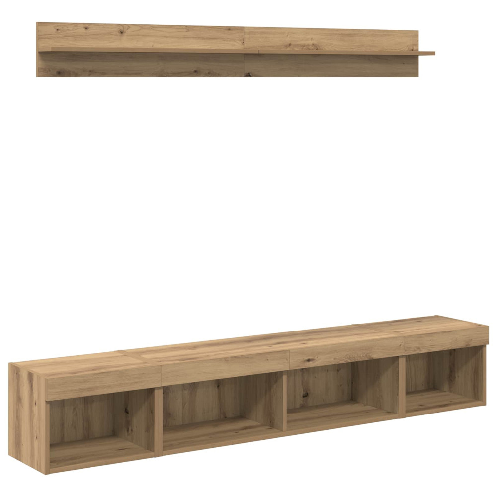 Produktbild för TV väggskåp set 5 pcs Artisan Ek Konstruerat trä