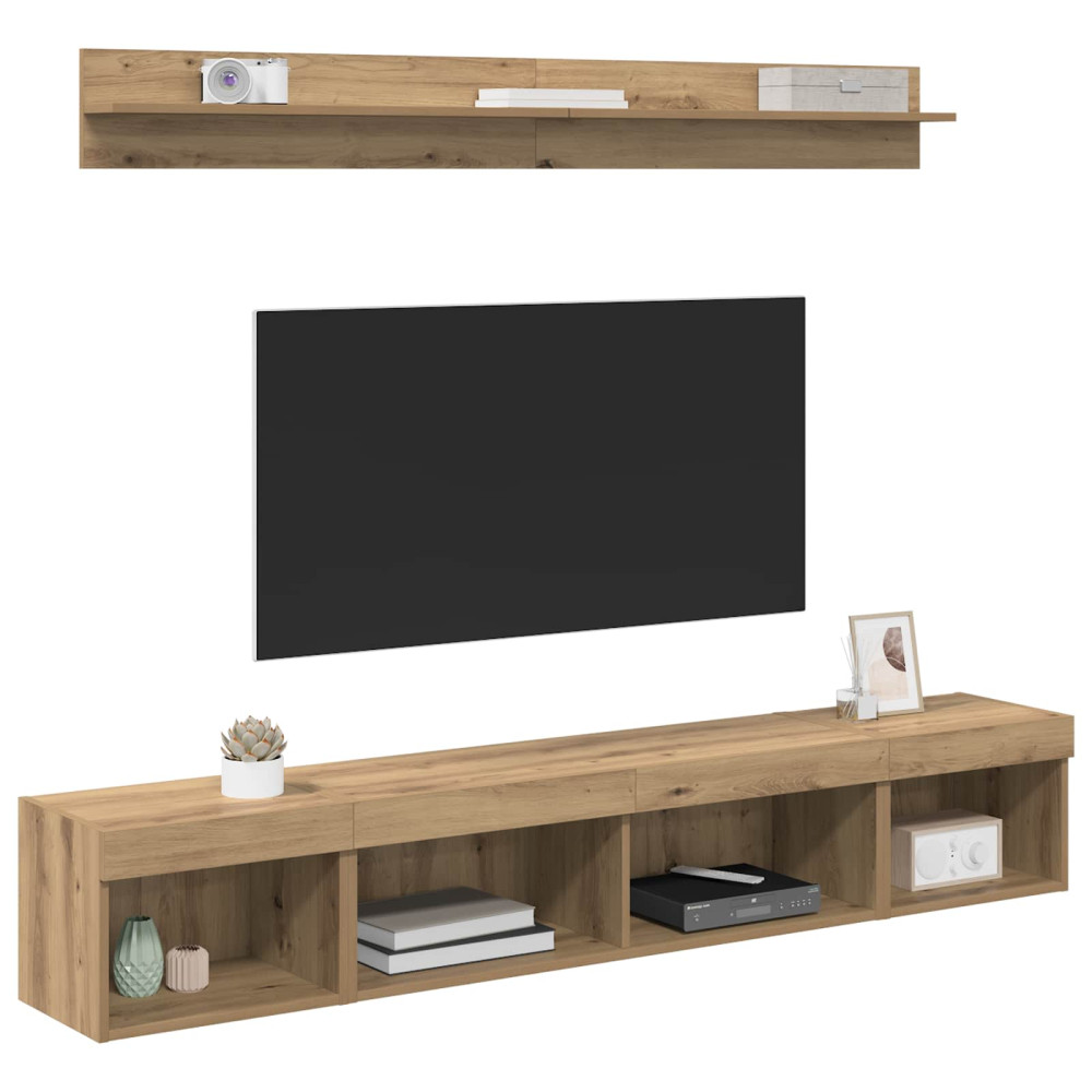 Produktbild för TV väggskåp set 5 pcs Artisan Ek Konstruerat trä