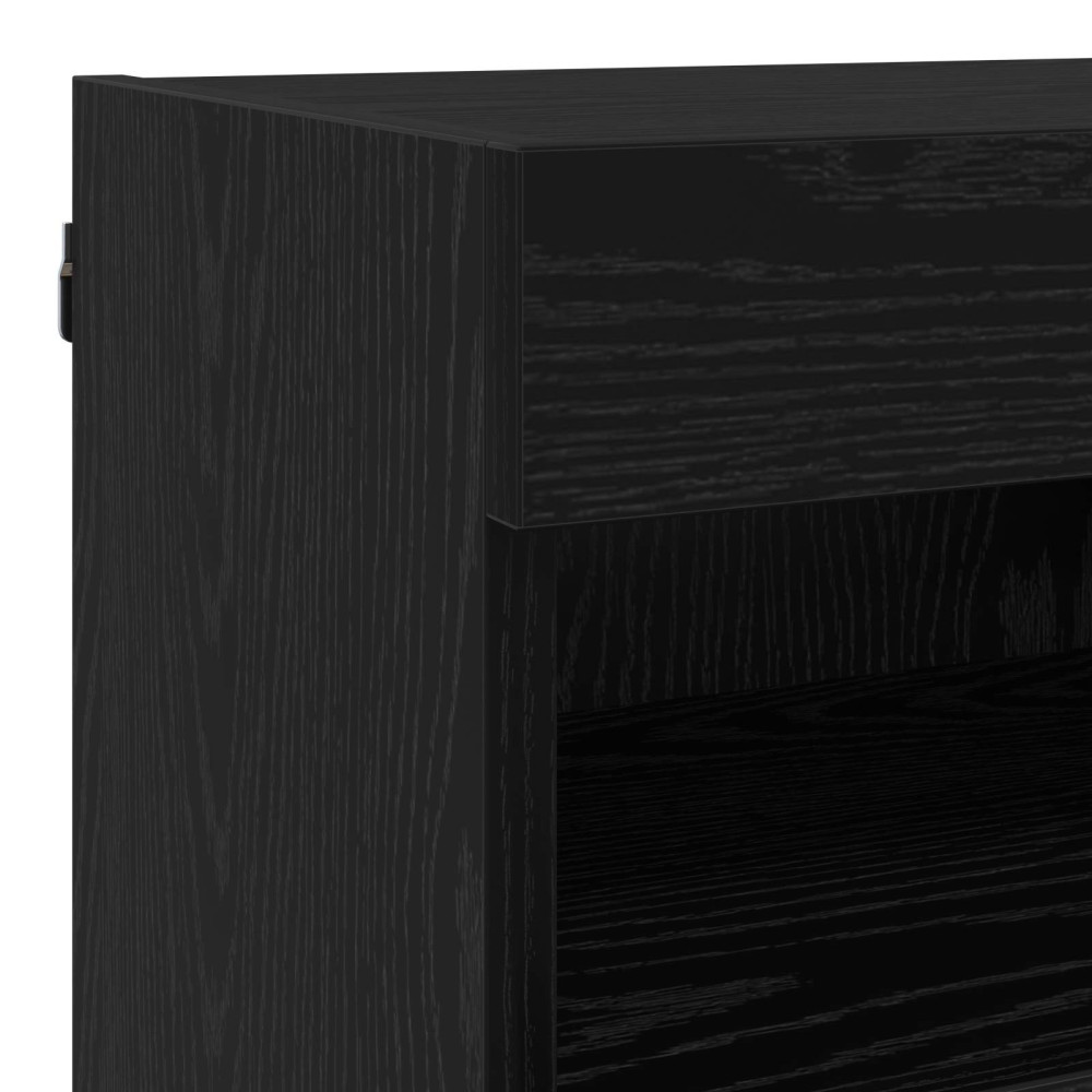 Produktbild för TV-väggenheter med LED med led 5 pcs Svart Ek 80 x 30 x 40 cm