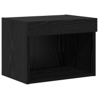 Produktbild för TV-väggenheter med LED med led 5 pcs Svart Ek 80 x 30 x 40 cm