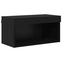 Produktbild för TV-väggenheter med LED med led 5 pcs Svart Ek 80 x 30 x 40 cm