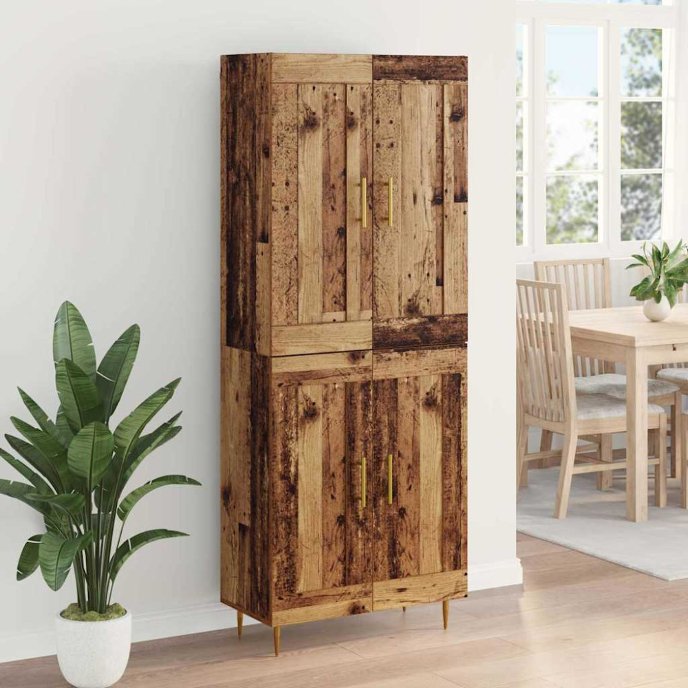 Produktbild för Skåp Gammalt trä 69,5 x 34 x 180 cm Konstruerat trä