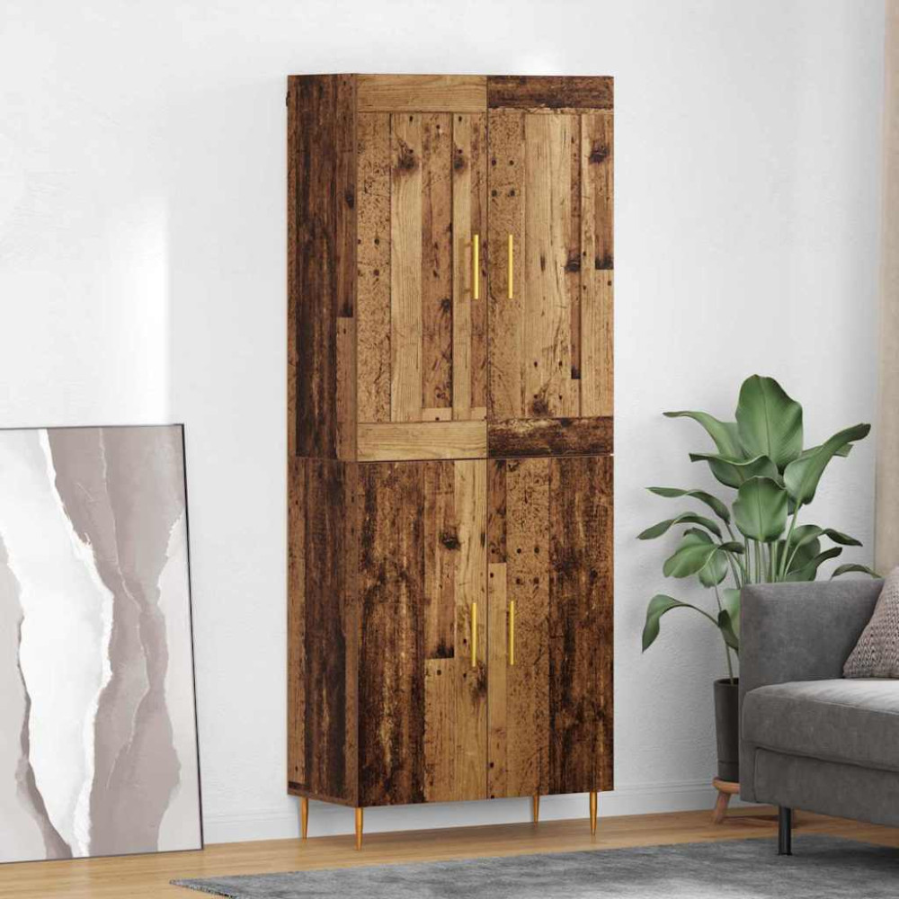 Produktbild för Skåp Gammalt trä 69,5 x 34 x 180 cm Konstruerat trä