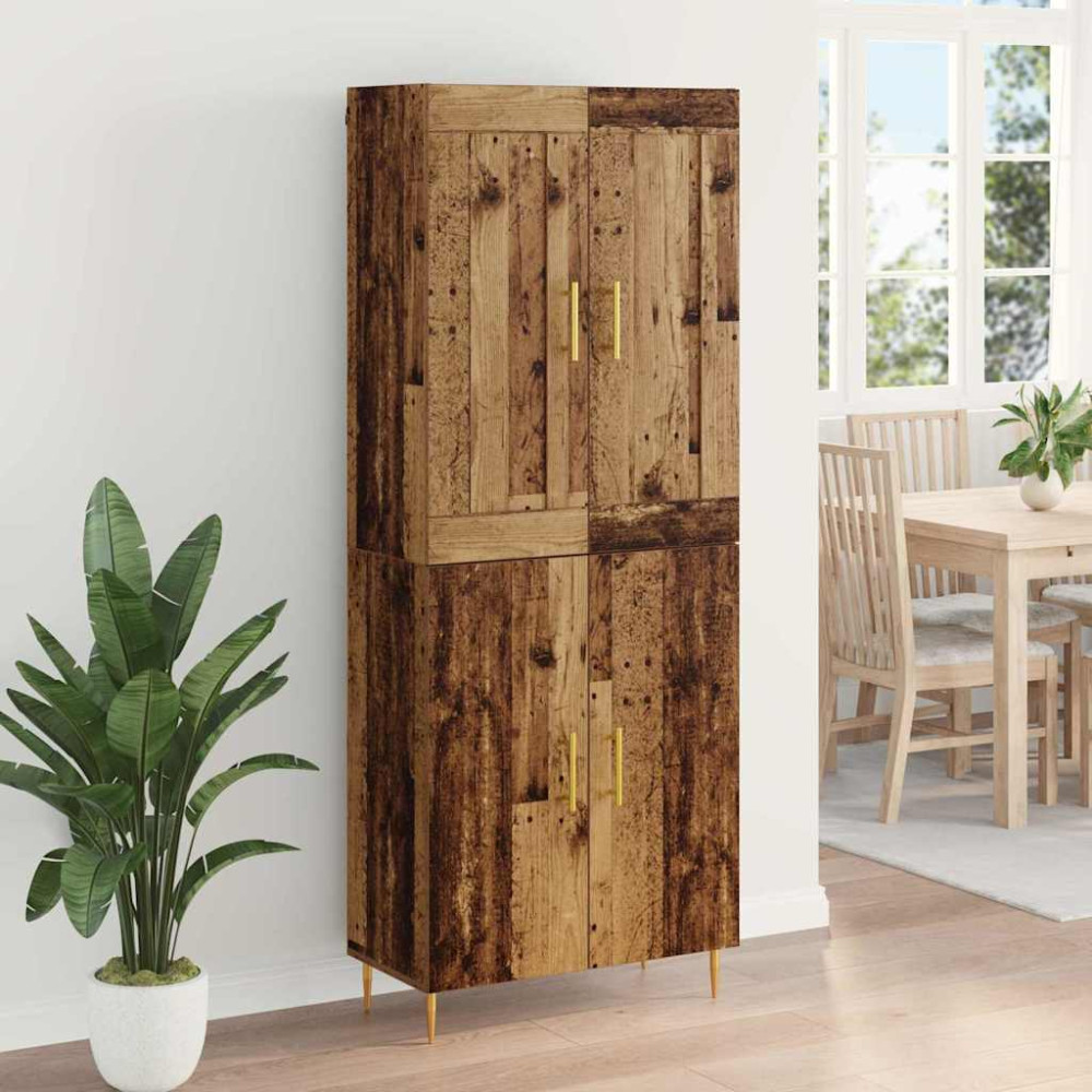 Produktbild för Skåp Gammalt trä 69,5 x 34 x 180 cm Konstruerat trä