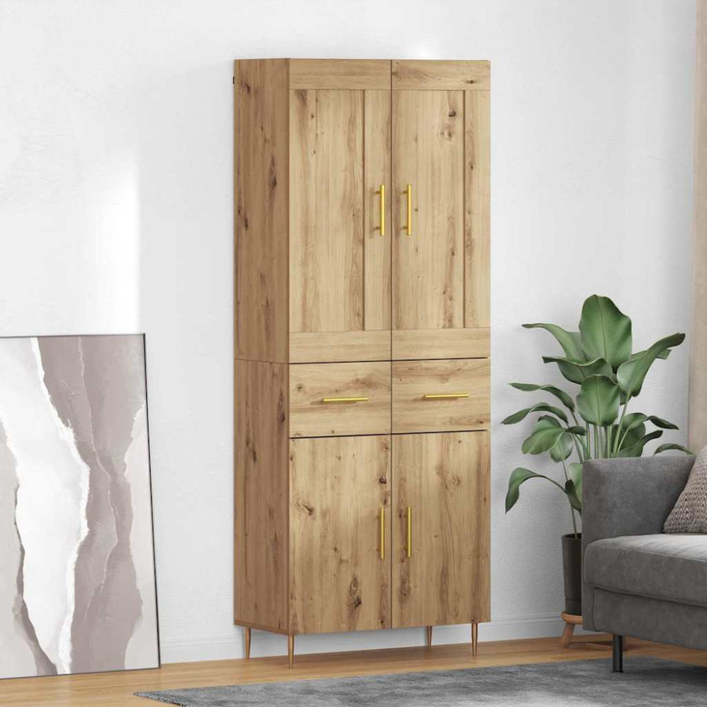 Produktbild för Skåp med låda Artisan Ek 69,5 x 34 x 180 cm Konstruerat trä