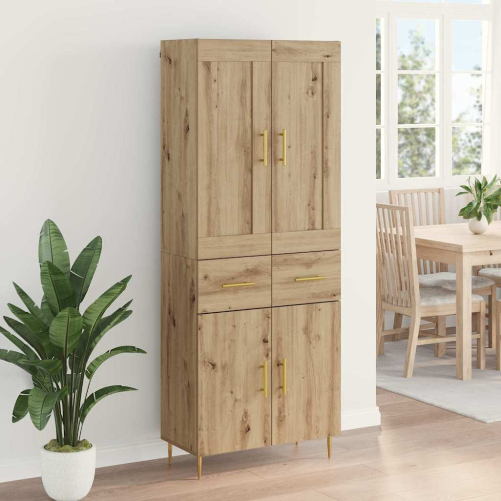 Produktbild för Skåp med låda Artisan Ek 69,5 x 34 x 180 cm Konstruerat trä