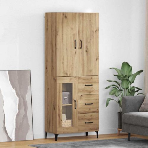 vidaXL Skåp Väggmonterad Artisan Ek 69,5 x 34 x 180 cm Konstruerat trä