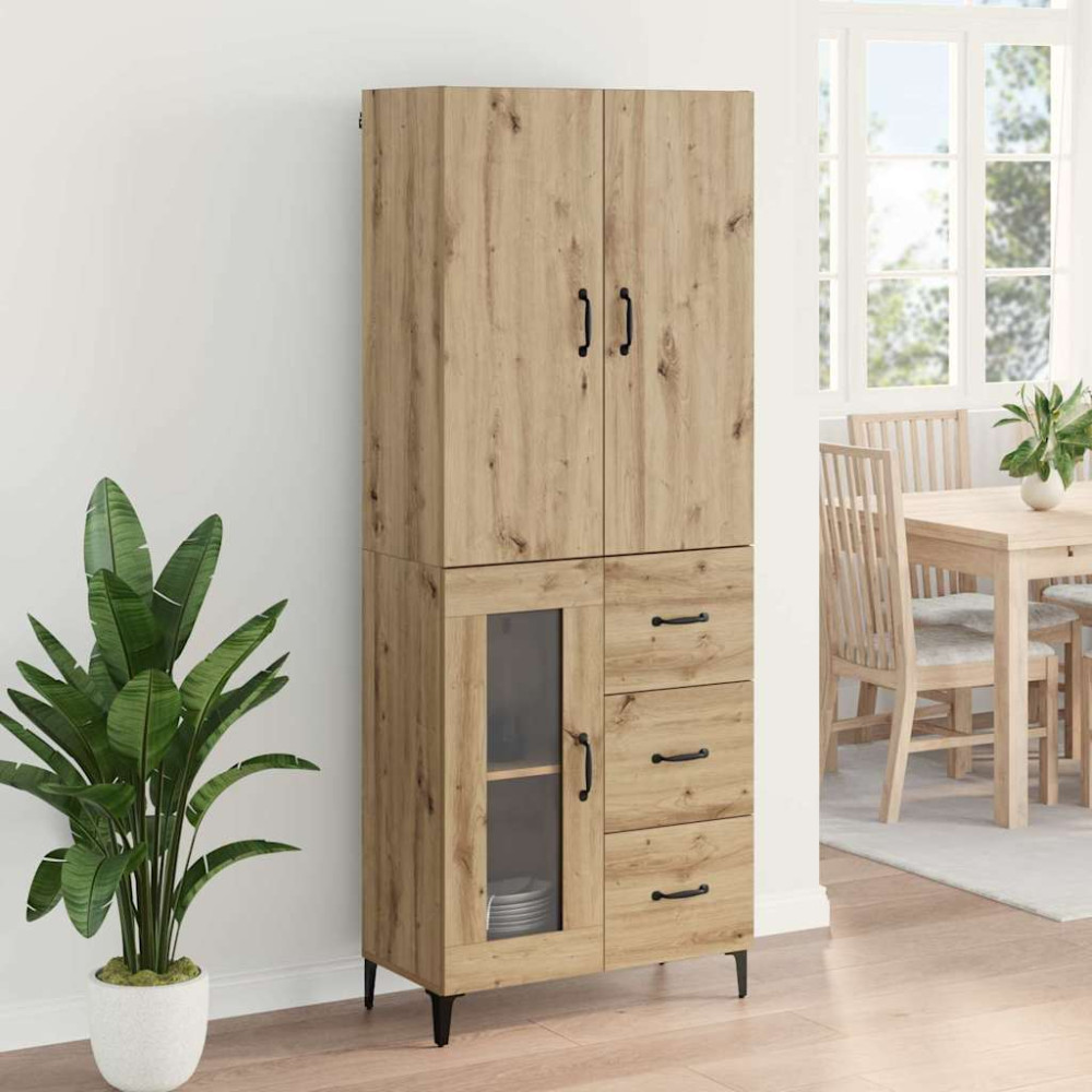 Produktbild för Skåp Väggmonterad Artisan Ek 69,5 x 34 x 180 cm Konstruerat trä
