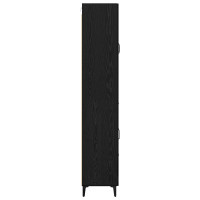 Produktbild för Skåp Väggmonterad Svart Ek 69,5 x 34 x 180 cm Konstruerat trä