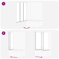 Produktbild för Duschavskärmning Svart 130 x 138 cm ESG-glas och aluminium