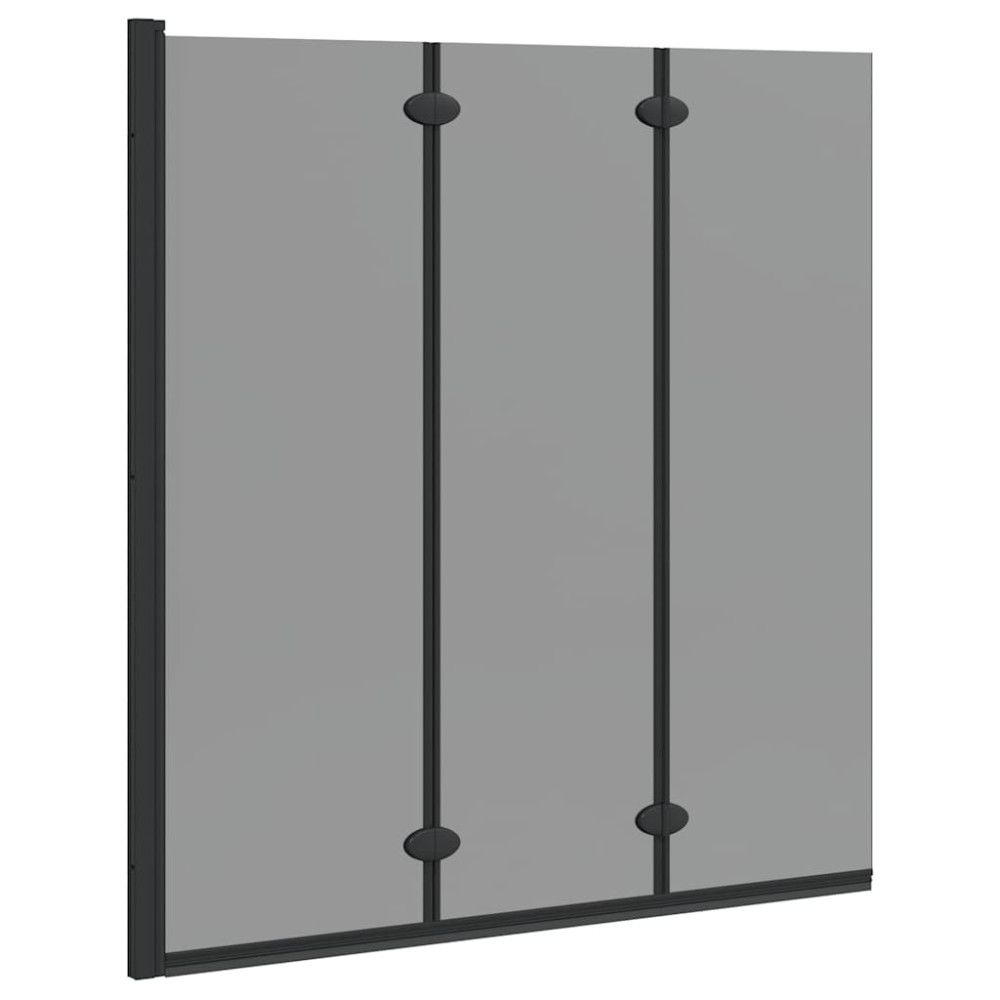 Produktbild för Duschavskärmning Svart 130 x 138 cm ESG-glas och aluminium
