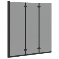Produktbild för Duschavskärmning Svart 130 x 138 cm ESG-glas och aluminium