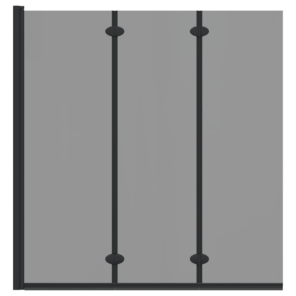 Produktbild för Duschavskärmning Svart 130 x 138 cm ESG-glas och aluminium
