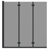 Produktbild för Duschavskärmning Svart 130 x 138 cm ESG-glas och aluminium