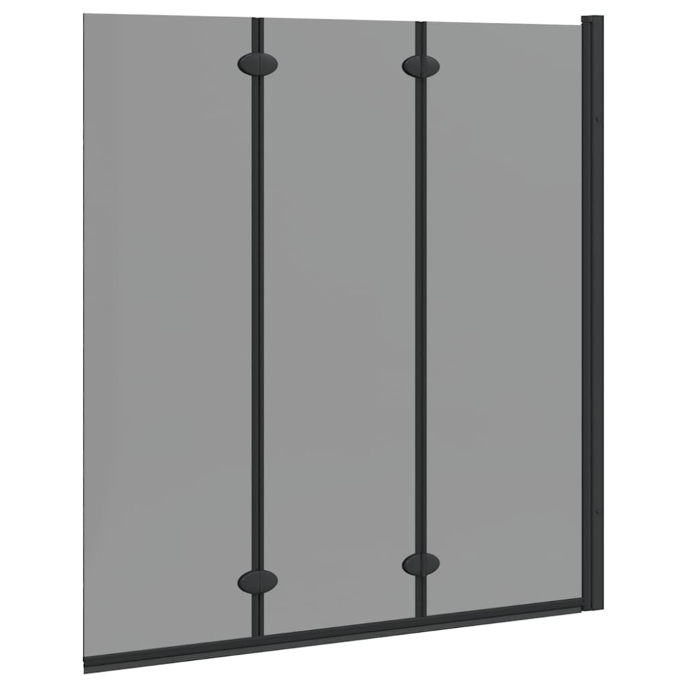 Produktbild för Duschavskärmning Svart 130 x 138 cm ESG-glas och aluminium