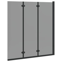 Produktbild för Duschavskärmning Svart 130 x 138 cm ESG-glas och aluminium