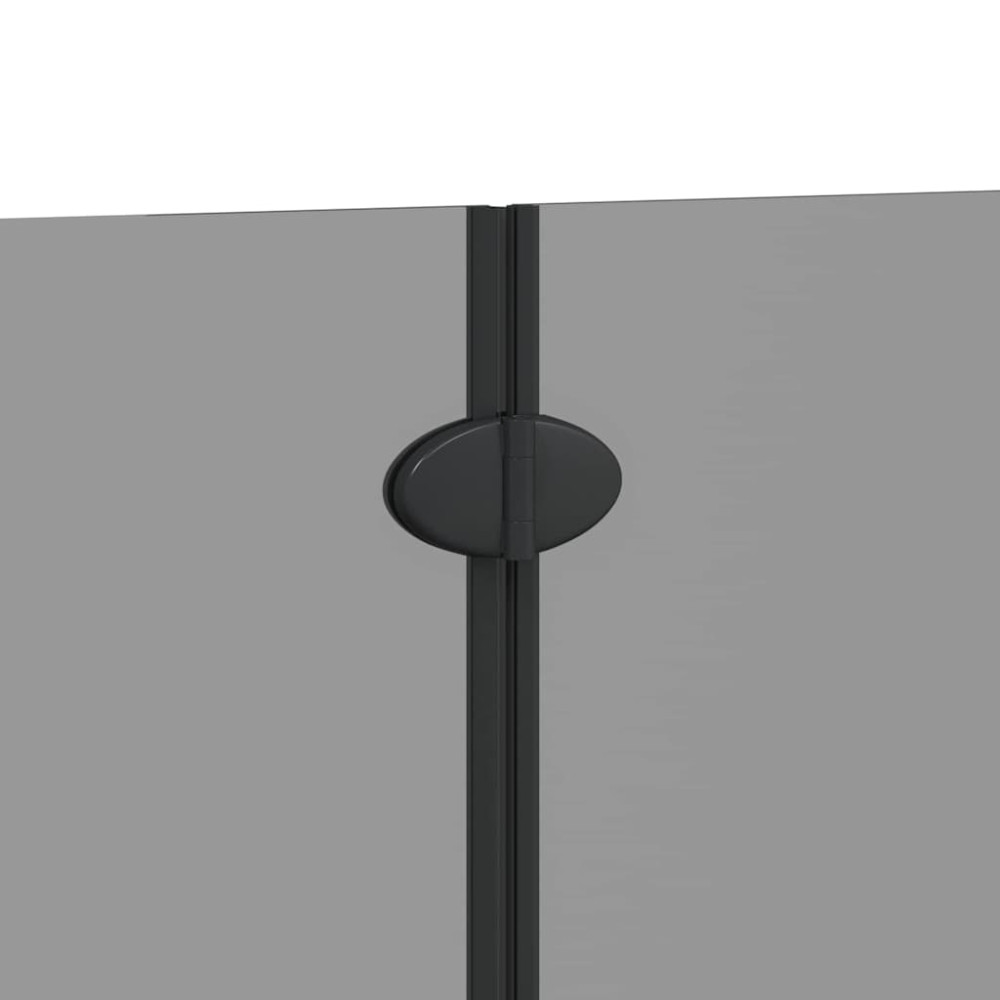 Produktbild för Duschavskärmning Svart 130 x 138 cm ESG-glas och aluminium