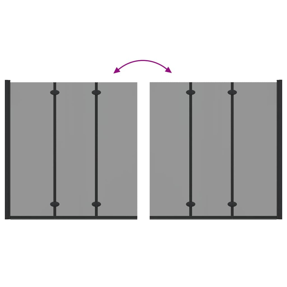 Produktbild för Duschavskärmning Svart 130 x 138 cm ESG-glas och aluminium